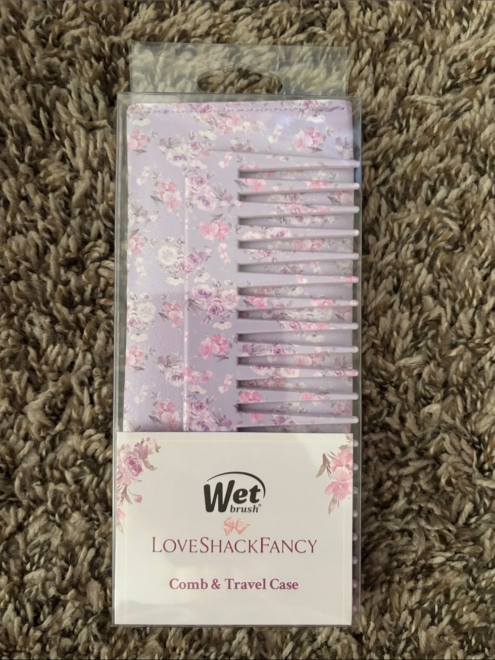 LoveShackFancy Floral Lavender Travel Comb and Case